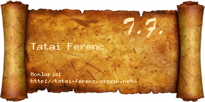 Tatai Ferenc névjegykártya